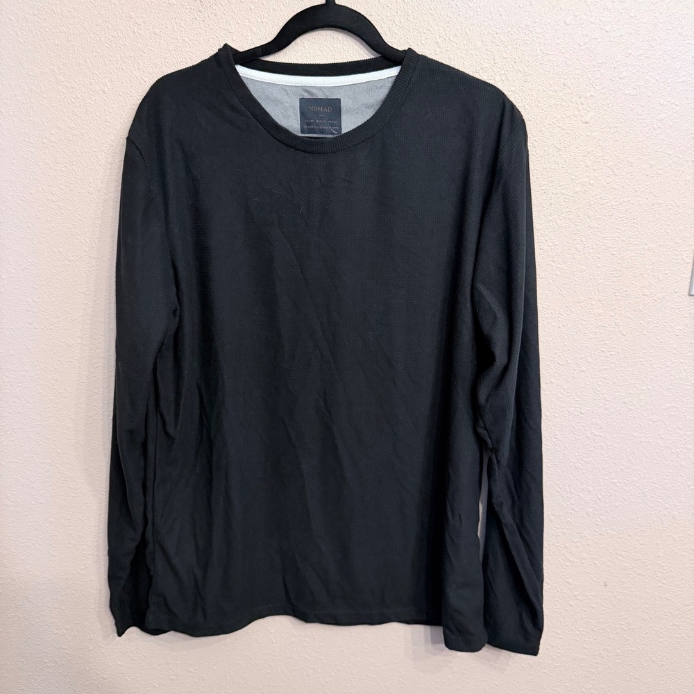 Nomad by Craft + Flow Mens XL Black Waffle Knit Thermal Long Sleeve Shirt NWT